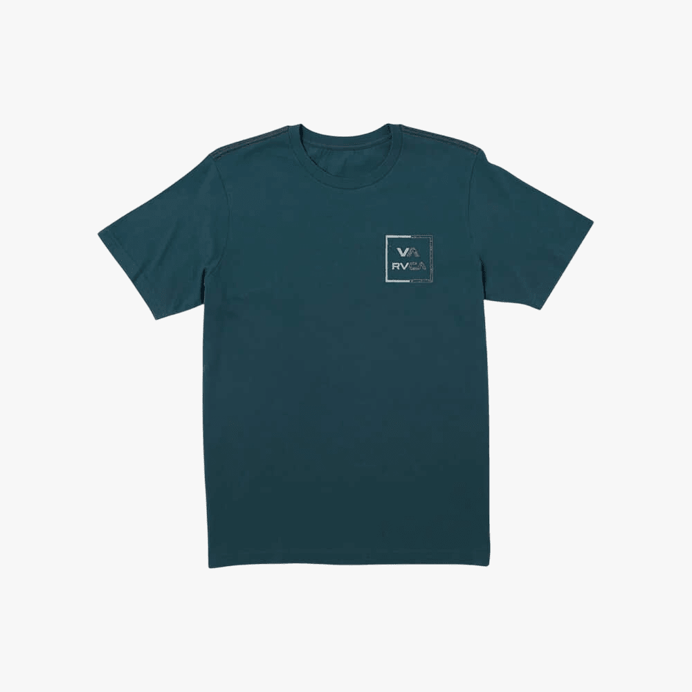 Rvca Mens Va All The Way Red Stitch Short Sleeve Tee Duck Blue | Rvca