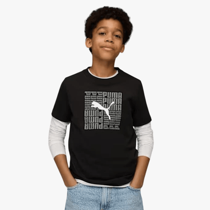 Puma Boys Graphic Box Tee Black | Puma
