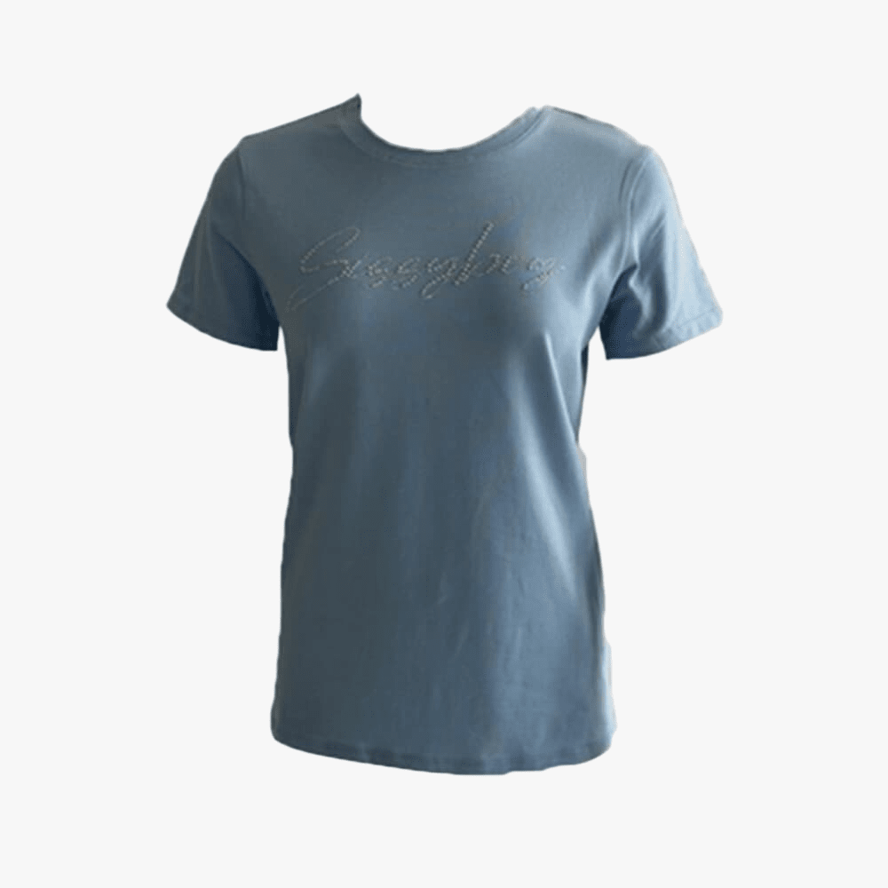Sissy Boy Regular Tee Pearl Bling Transfer Pale Blue | Sissy Boy