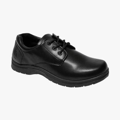 Hush Puppies Youth School Loxie Lace Up Black Action Leather Shoe | Hush Puppies