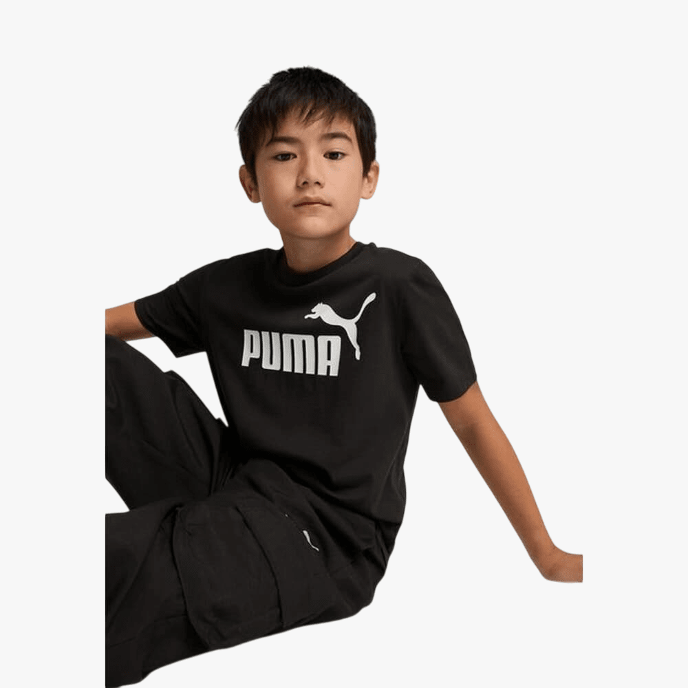 Puma Boys Ess No 1 Logo Short Sleeve Tee Black | Puma