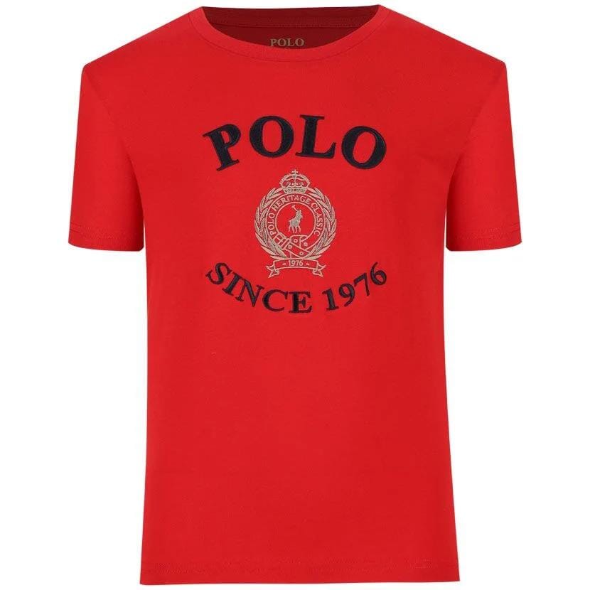 Polo Boys Logan Crested Tee Samba Red | Polo