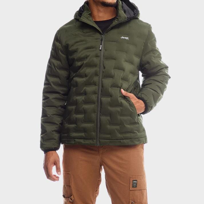 Jeep Mens Hero Puffer Jacket Olive | Jeep