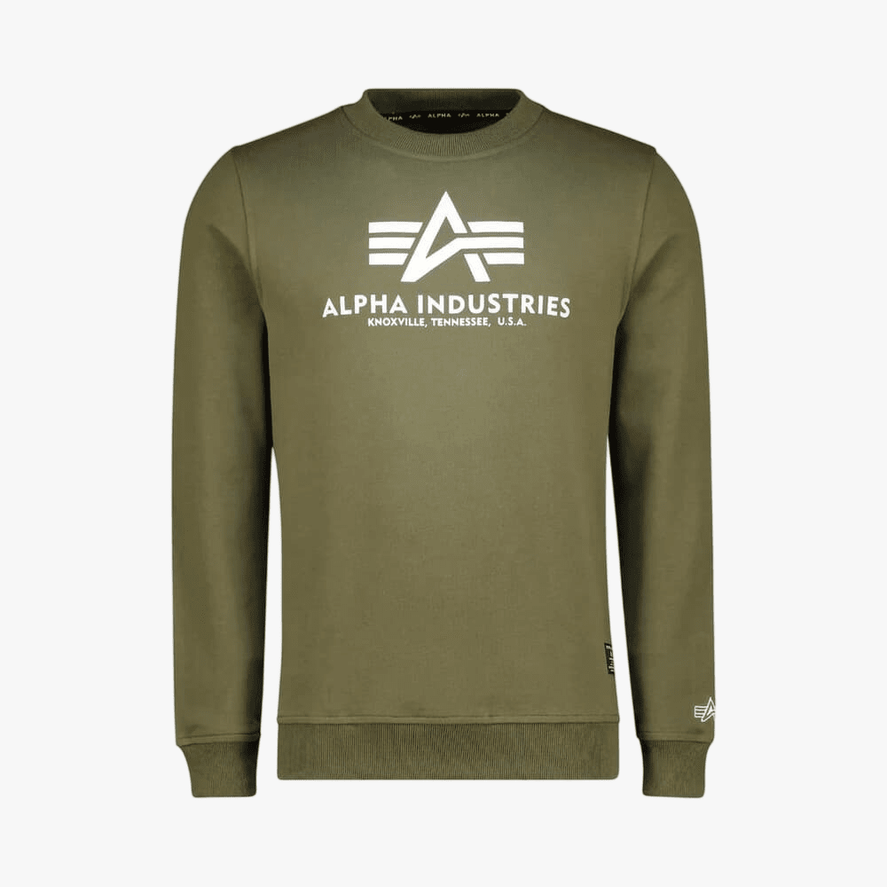 Alpha Industries Logo Crew Sweater Sage | Alpha
