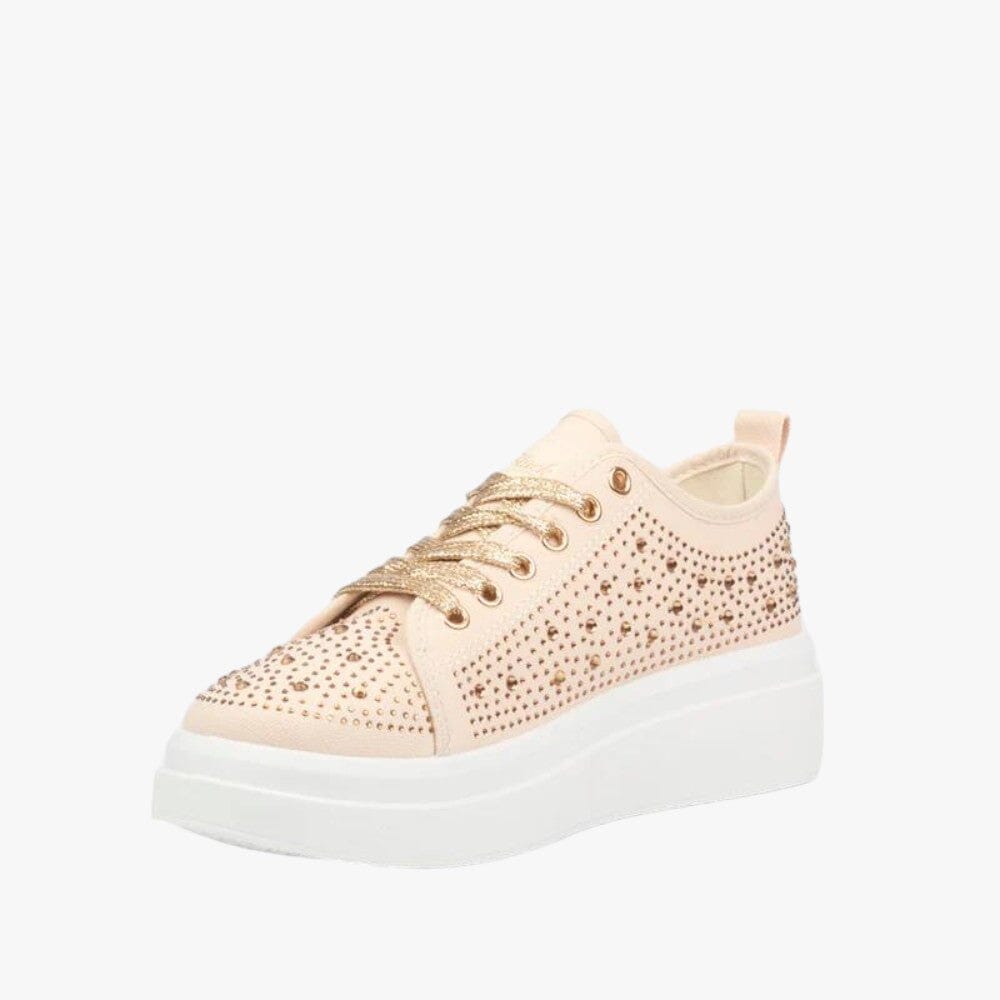 Miss Black Womens Zora 3 Bling Sneaker Nude | Miss Black