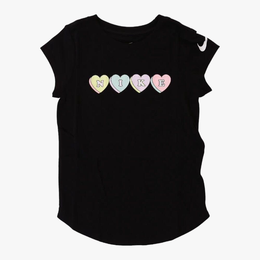 Nike Girls Sweet Heart Short Sleeve Tee Black | Nike