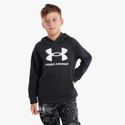 Under Armour Boys Big Logo Rival Fleece Hoody 001 Black