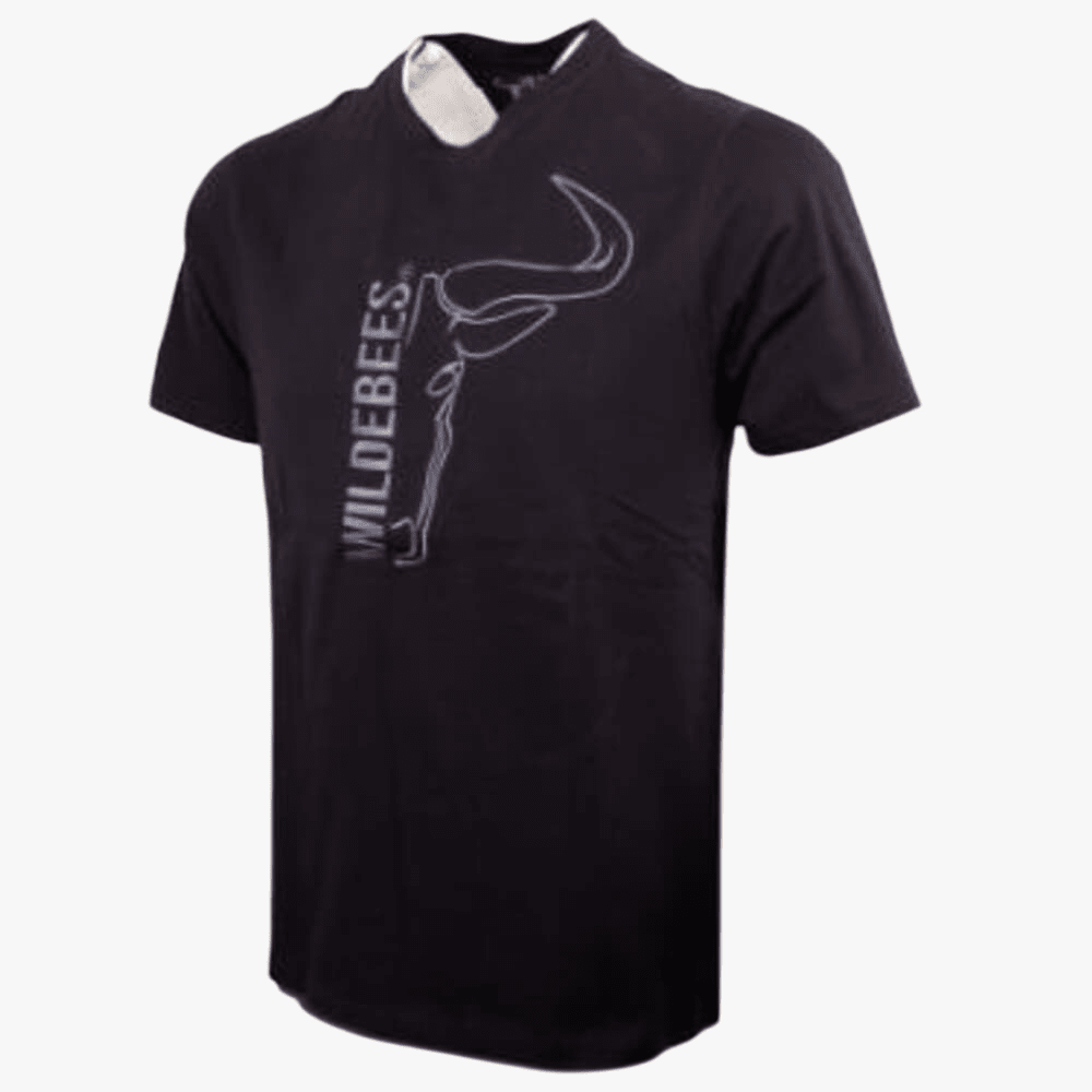 Wildebees Mens Vertical Peeping Short Sleeve Tee Black | Wildebees