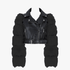 Sissy Boy Womens Faux Leather Biker Jacket Faux Fur Sleeve Black | Sissy Boy