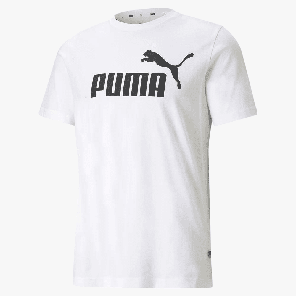 Puma Mens Ess Logo Short Sleeve Tee White | Puma