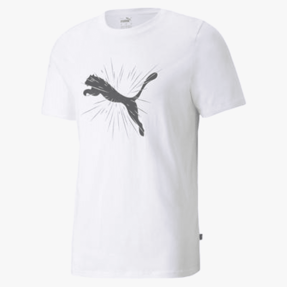 Puma Mens Cat Graphic Short Sleeve Tee White | Puma