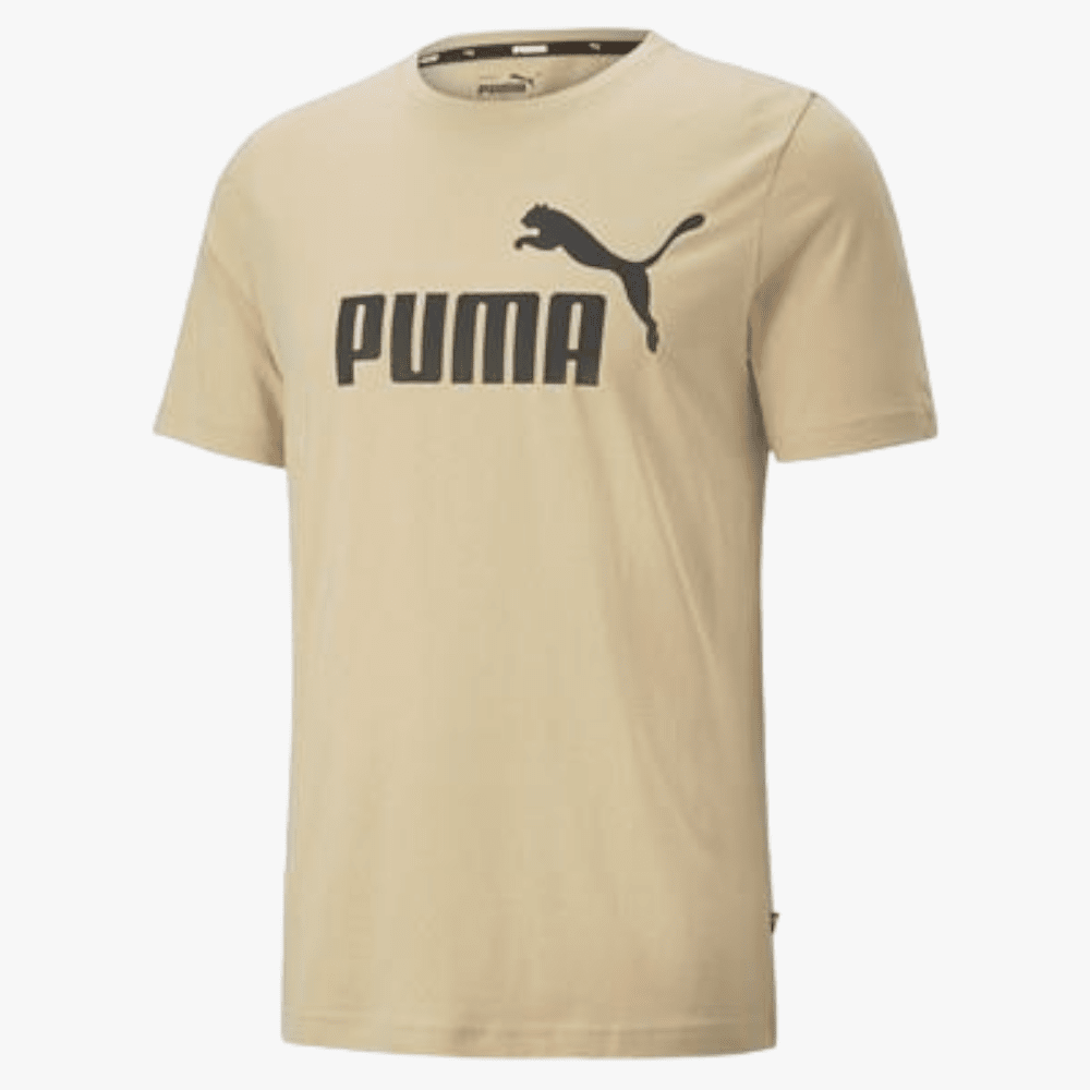 Puma Mens Ess Logo Short Sleeve Tee Light Sand | Puma