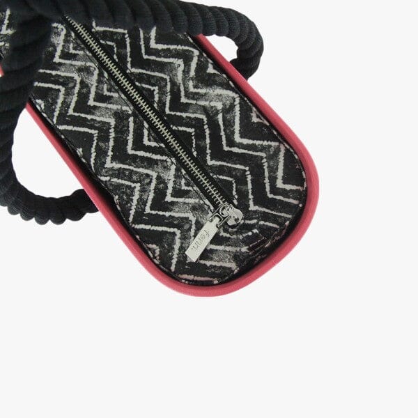 Fenn Original Cerise Handbag P72 Inner Silver Zip Black Rope Handle | Fenn