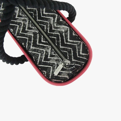 Fenn Original Cerise Handbag P72 Inner Silver Zip Black Rope Handle | Fenn