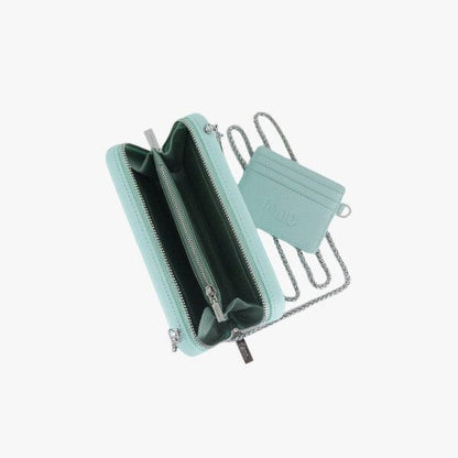 Fenn Wallet Aqua Silver Zip Silver Chain | Fenn