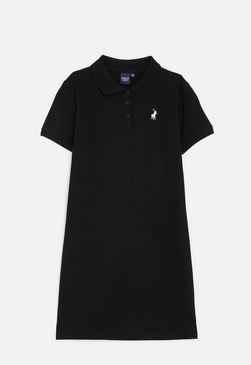 Polo Girls Dakota Short Sleeve Golfer Dress Black | Polo