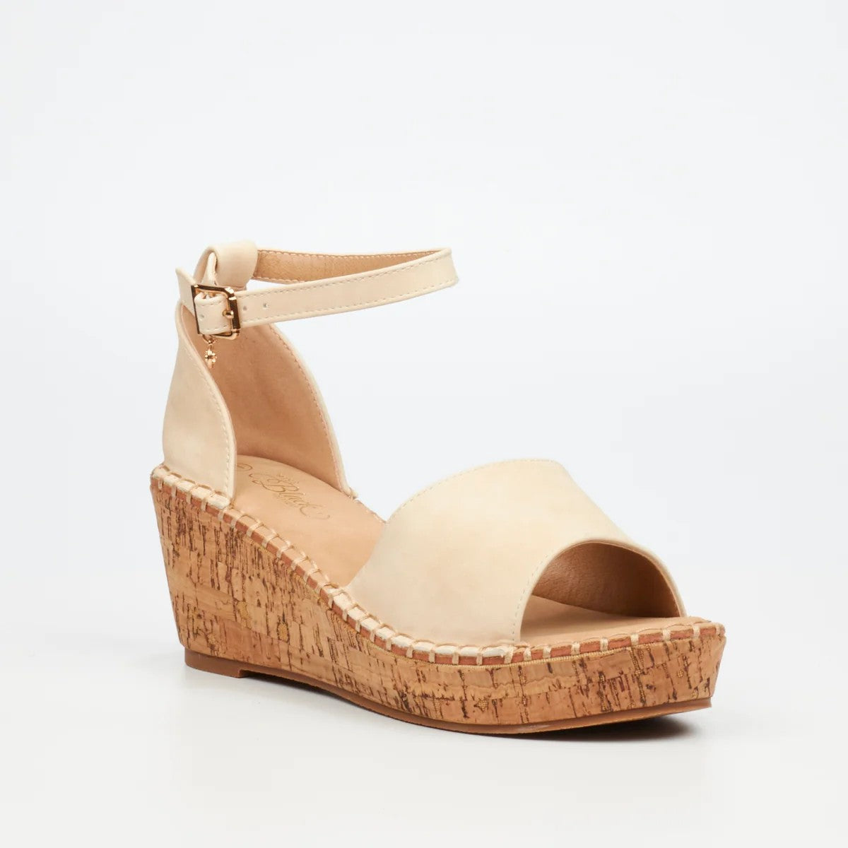 Miss Black Womens Jayda 5 Wedge Sandal Bone