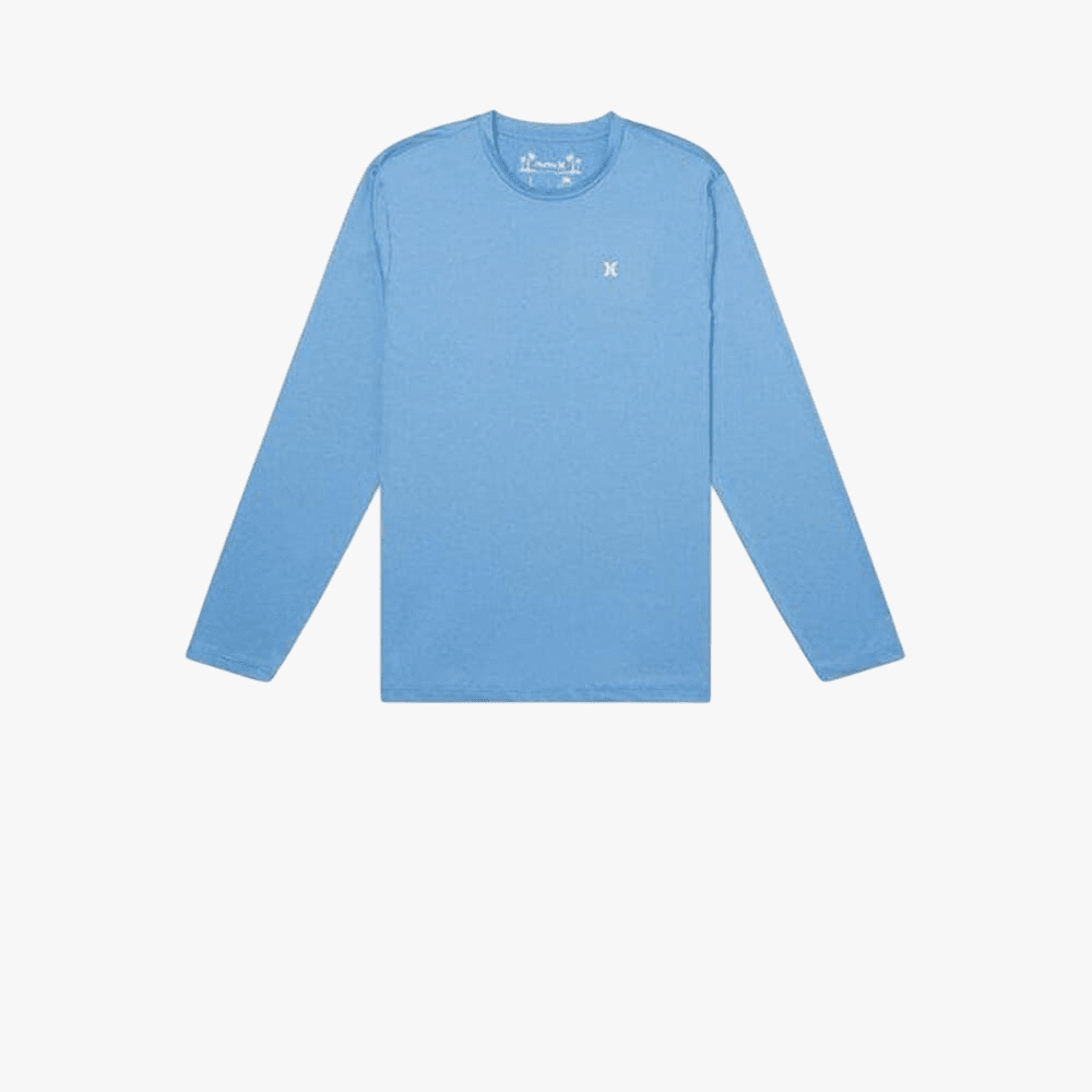 Hurley Evd Hybrid Upf Long Sleeve Surf Shirt H4052 Bliss Blue Hurley