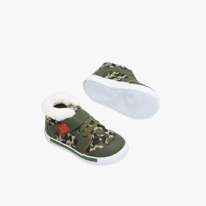 Pierre Cardin Infant Boys Koala Hi Top Sneaker Camo Green