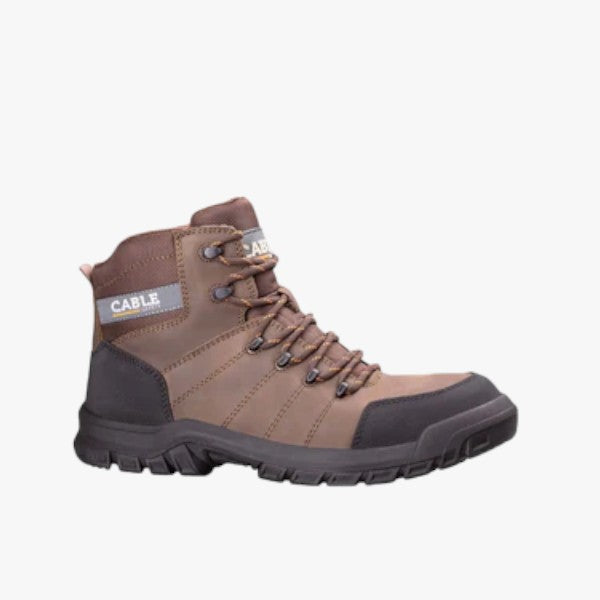 Cable Safety Zinc Steel Toe Safety Boot Dark Brown