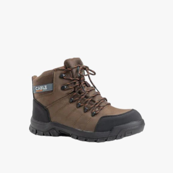 Cable Safety Zinc Steel Toe Safety Boot Dark Brown