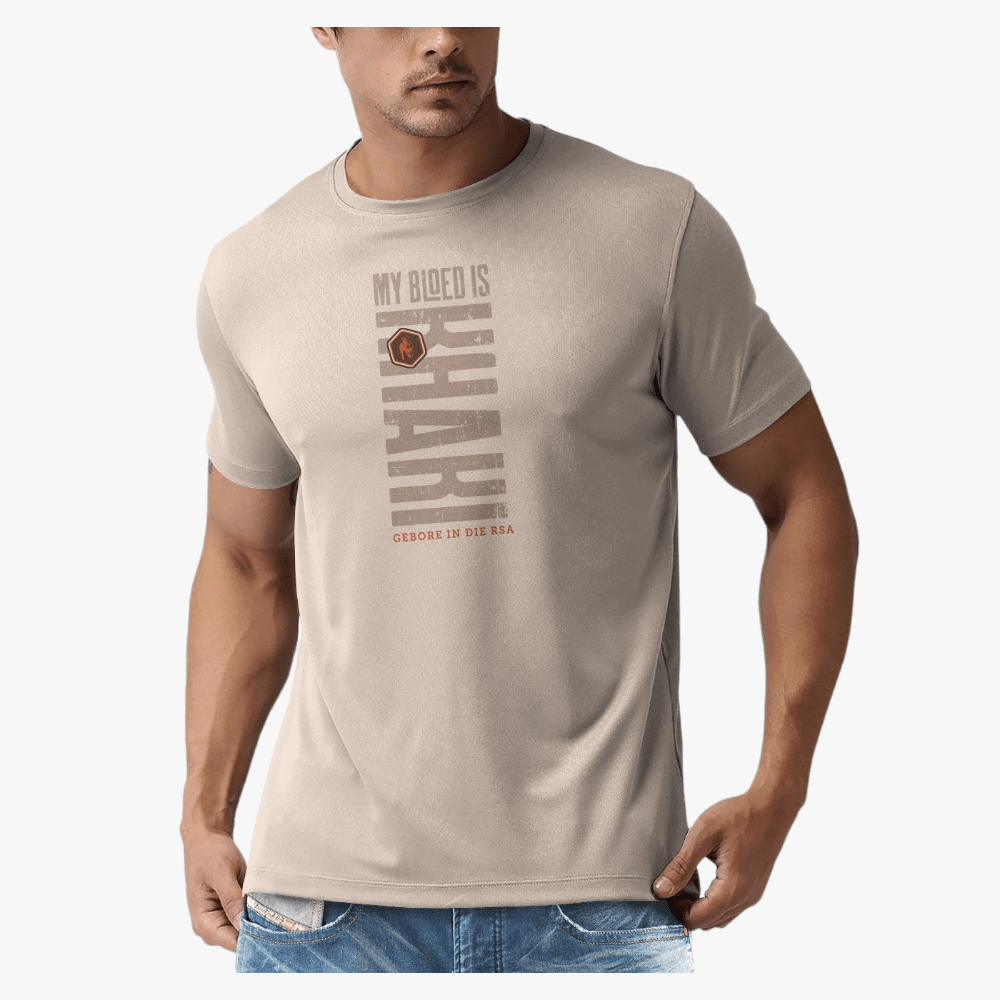 Boerboel Mens Premium Cotton Bloed Short Sleeve Tee Stone | Boerboel