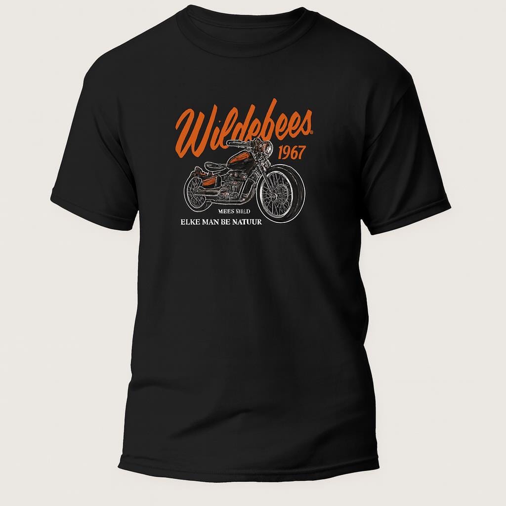 Wildebees Mens Retro Script Tee Black | Wildebees
