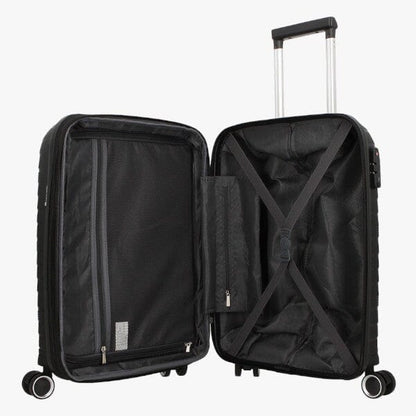 Pierre Cardin Montpellier Hard Case Trolley Suitcase Black 24&quot; | Pierre Cardin
