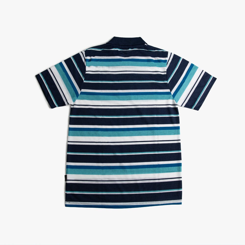 Urban Life Mens Golfer Navy Aqua Stripe | Urban