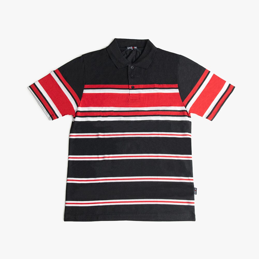 Urban Life Mens Golfer Black Red Stripe | Urban