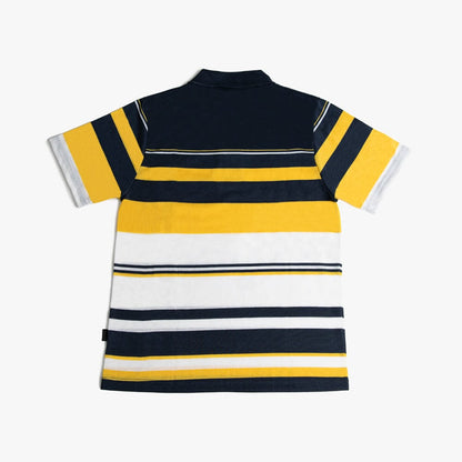 Urban Life Mens Golfer Navy Yellow Stripe | Urban