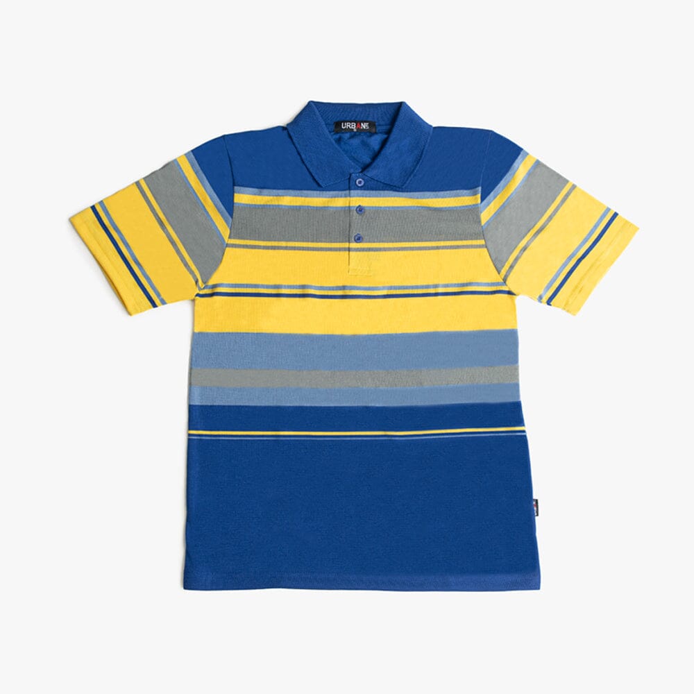 Urban Life Mens Golfer Royal Blue Yellow Stripe | Urban