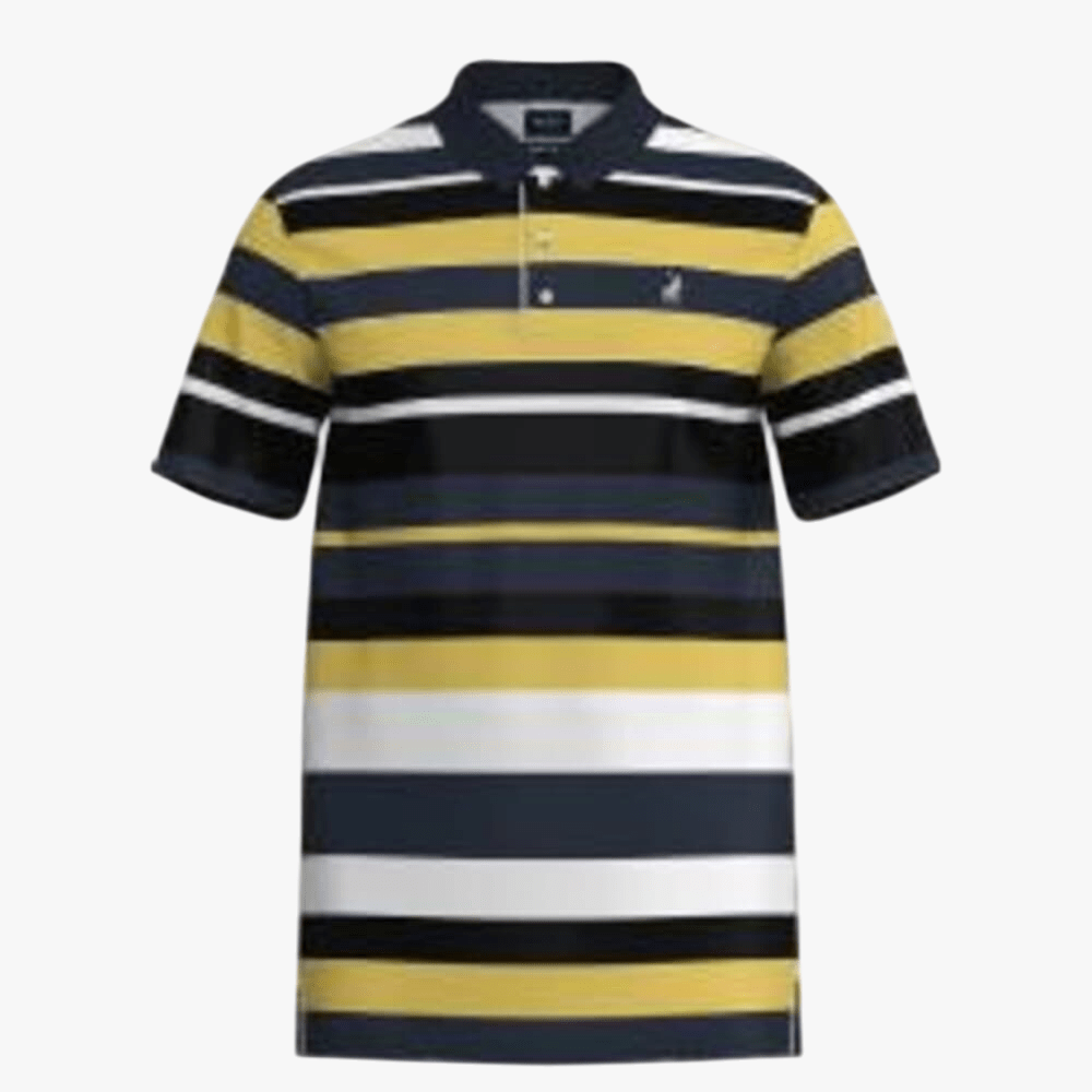 Polo Mens Stripe Dm Short Sleeve Golfer Navy | Polo
