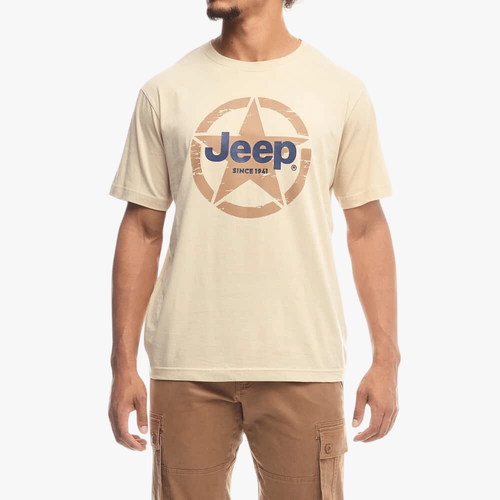 Jeep Mens Fashion Grpahic Tee Khaki | Jeep