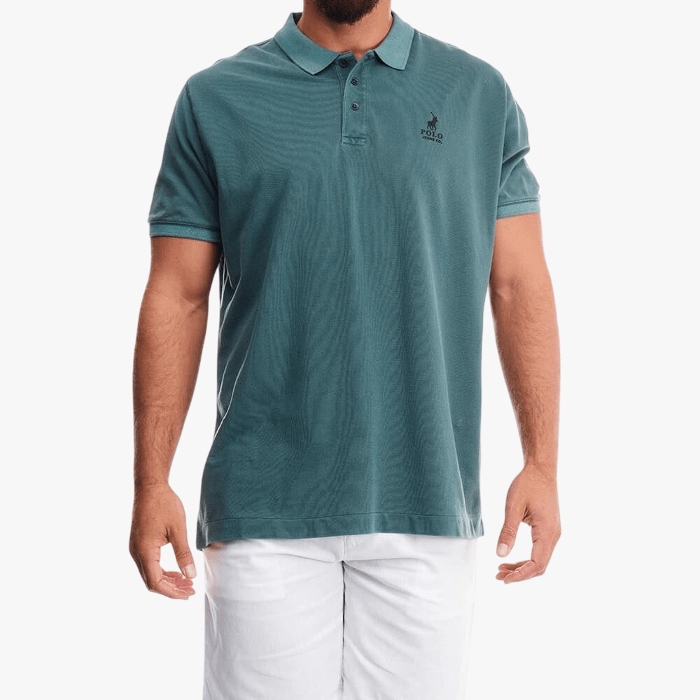 Polo Mens Pjc Overdyed Short Sleeve Golfer Teal | Polo