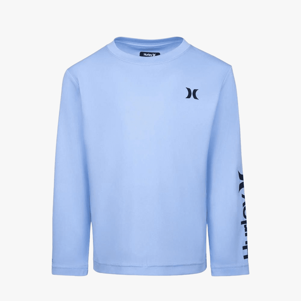 Hurley Boys Icon Heathere Upf Long Sleeve Rashvest Blue Dream Heather | Hurley