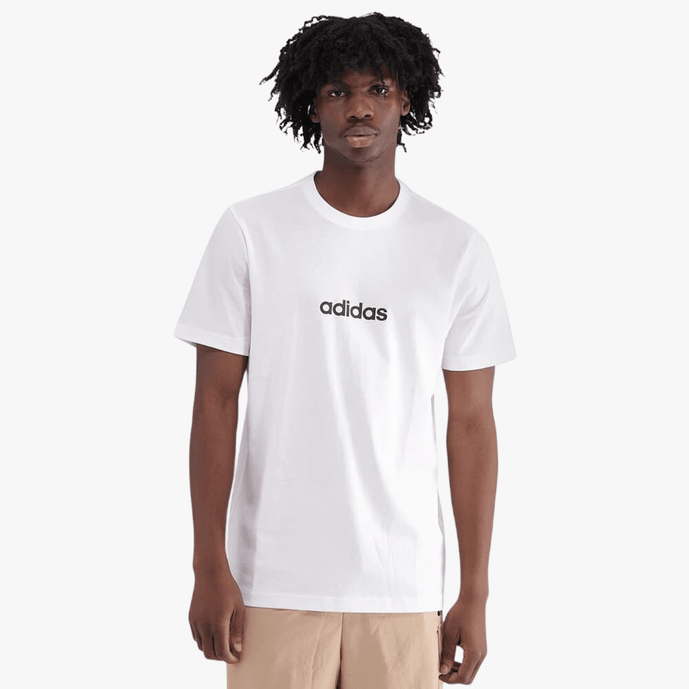 Adidas Mens Lin Sj Short Sleeve Tee White | Adidas