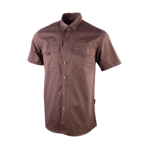 Wildebees Mens Twill Vented Shirt Brown | Wildebees
