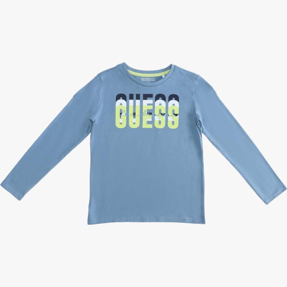 Guess Boys Long Sleeve Tee Med Blue | Guess