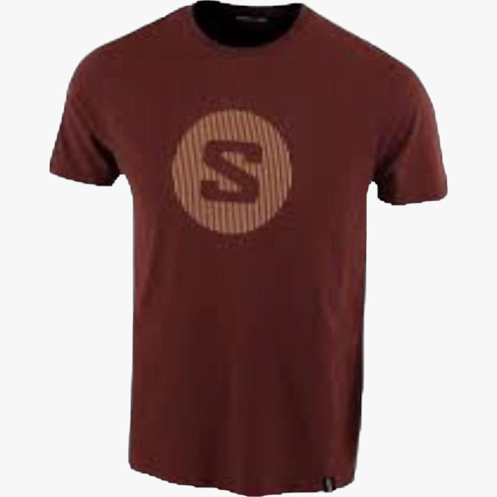 Salomon Mens Between The Lines Short Sleeve Tee Bitter Choc