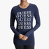 Guess Womens Long Sleeve Tee Dark Blue | Guess