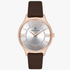 Daniel Klein Ladies Premium Silver Dial Watch Rose Gold Brown Leather Strap Band >182-870 | Daniel Klein