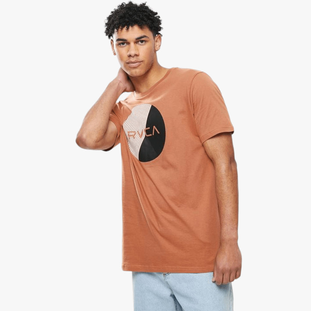 Rvca Mens Segment Short Sleeve Tee Coral | Rvca