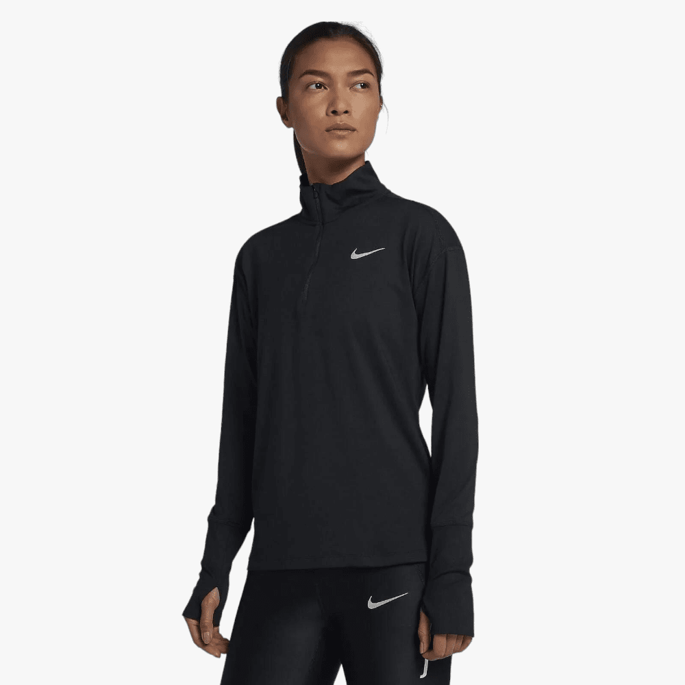 Nike Womens Element Half Zip Long Sleeve Running Top Black – Brands ...