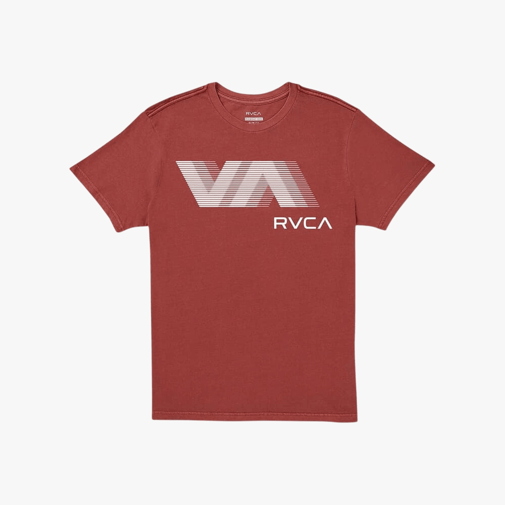 Rvca Mens Va Rvca Blur Short Sleeve Tee Dusty Red | Rvca