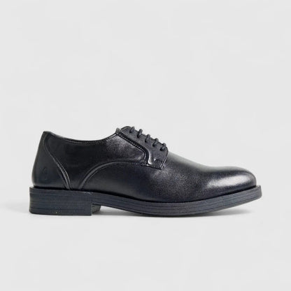 Hush Puppies Mens Maradona Cow Crust Leather Shoe Black | Hush Puppies