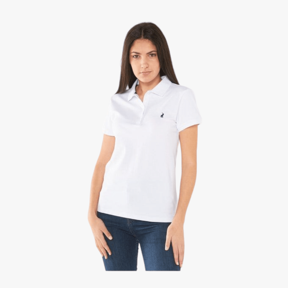 Polo Women Margot Small Pony Stretch Short Sleeve Golfer White | Polo