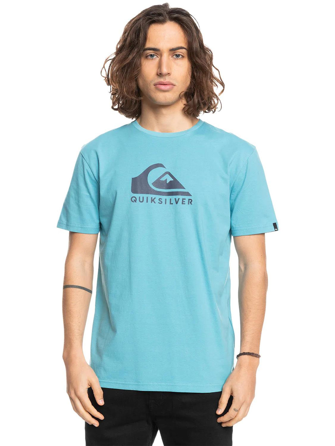 Quiksilver Mens Corp Logo Short Sleeve Tee Delphinium Blue