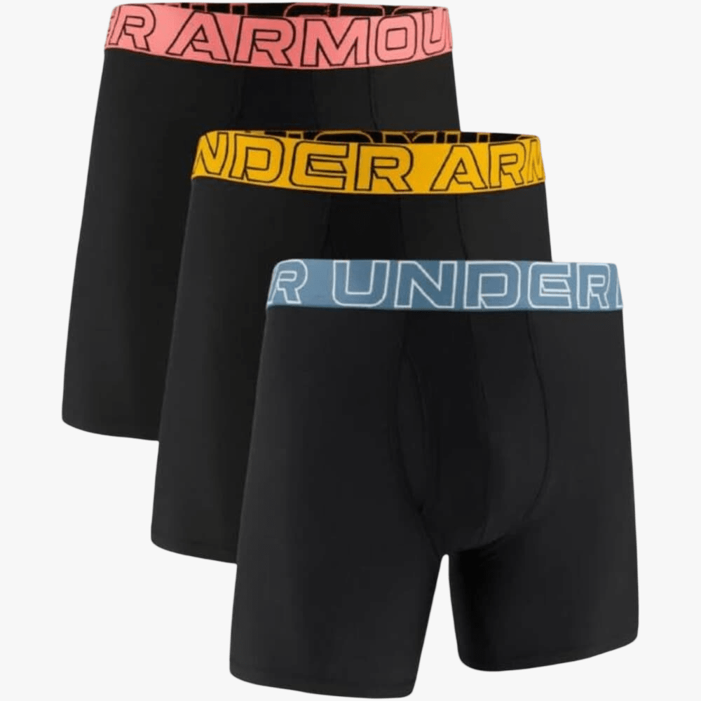 Under Armour Mens Perf Cotton 6" 3 Pack Boxer 006 Black | Under Armour