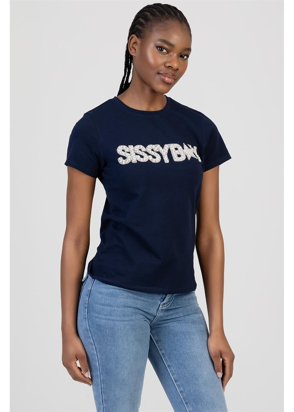 Sissy Boy Star Girl Regular Tee Navy